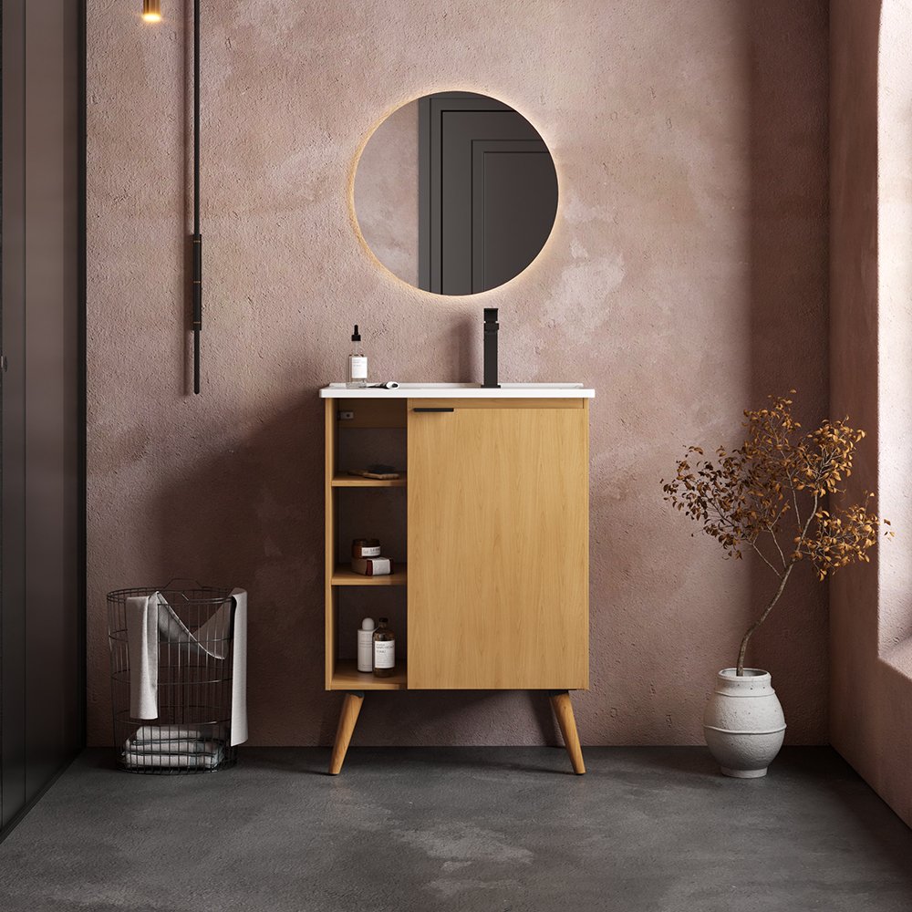 Gabinete Para Banheiro Madeira Hortênsia Cozimax - Jequitibá - 60